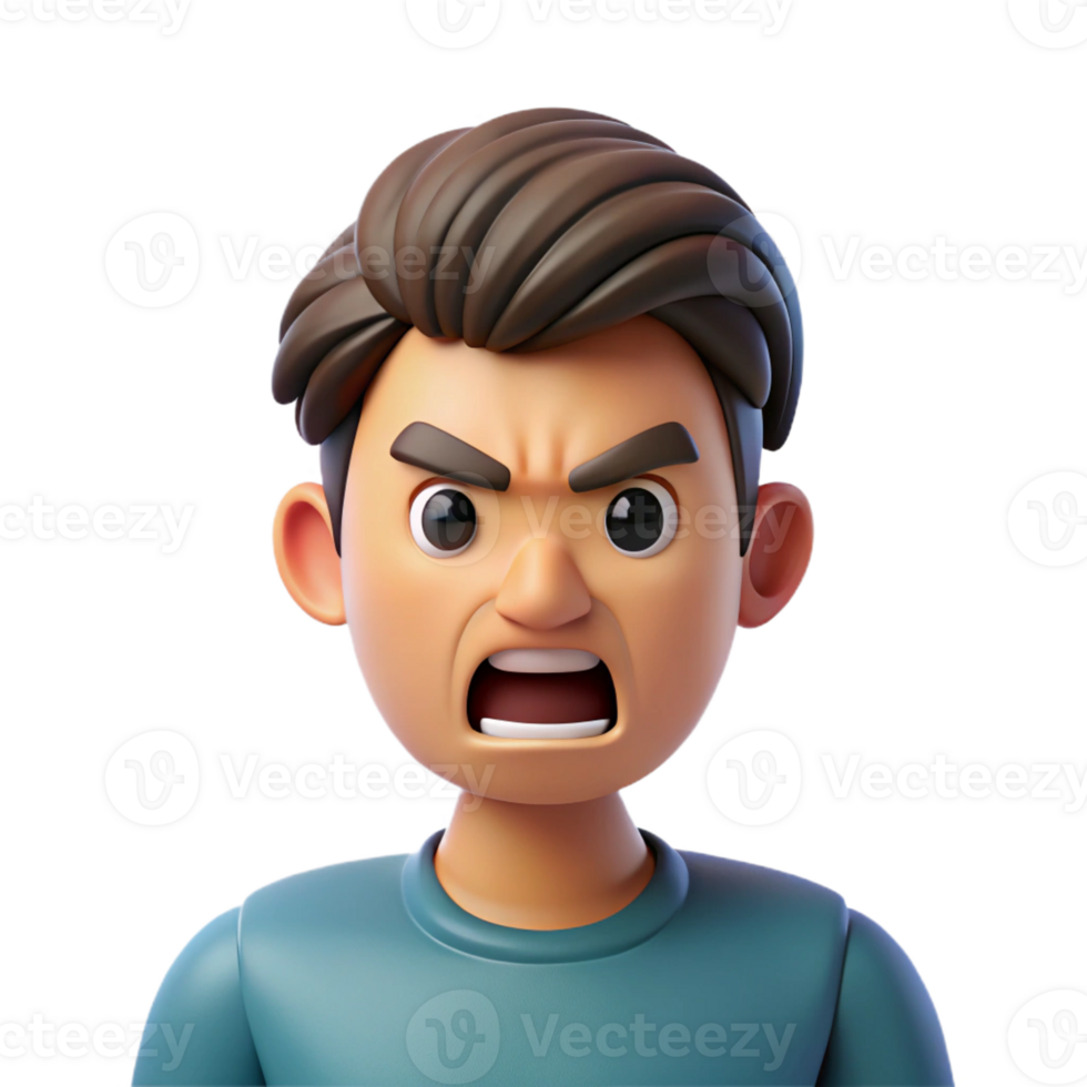 dramatic artistic Man with an angry expression, original png