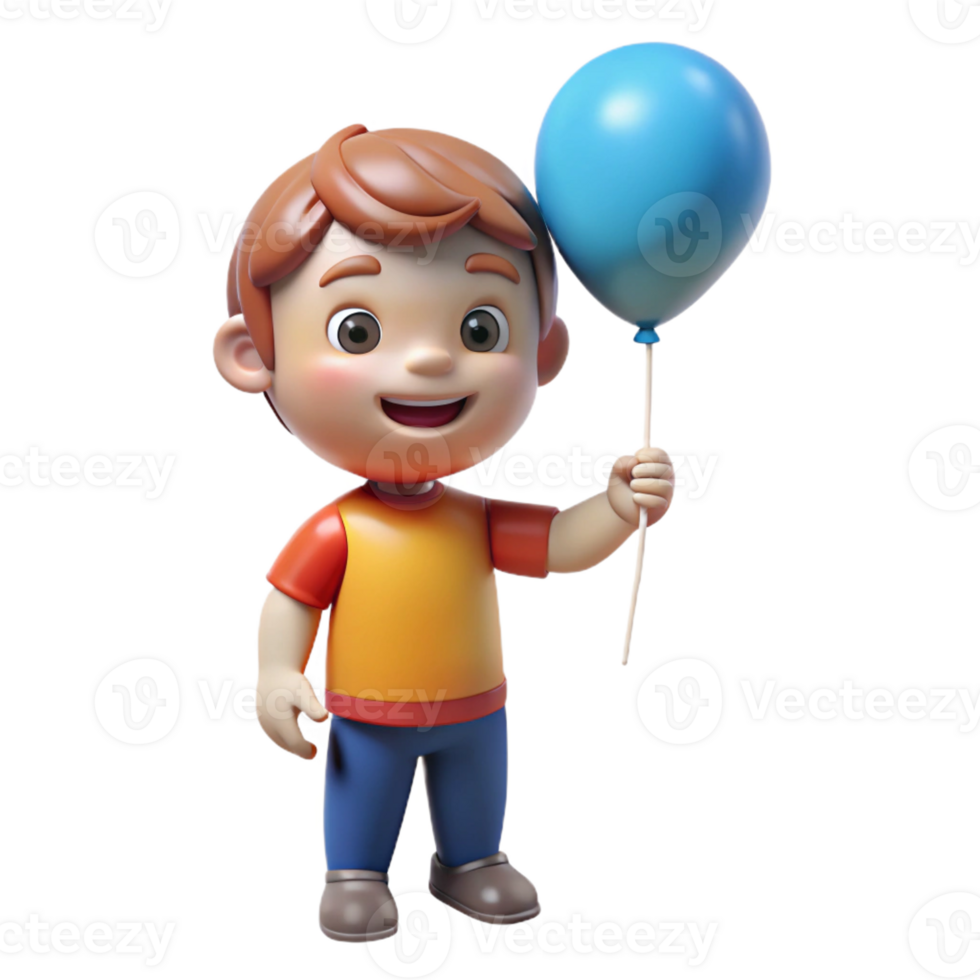 extraordinary rustic Smiling child holding a balloon, high resolution png