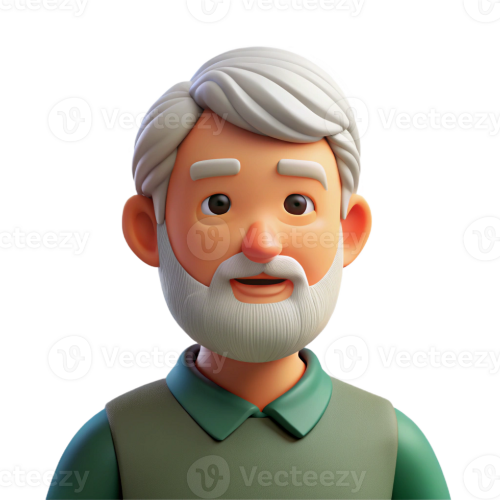 magnificent vintage Pensive elderly man with a beard, genuine png