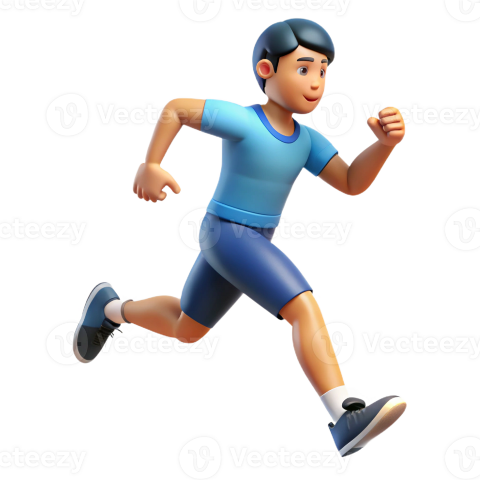 elegant contemporary Determined athlete running, professional png