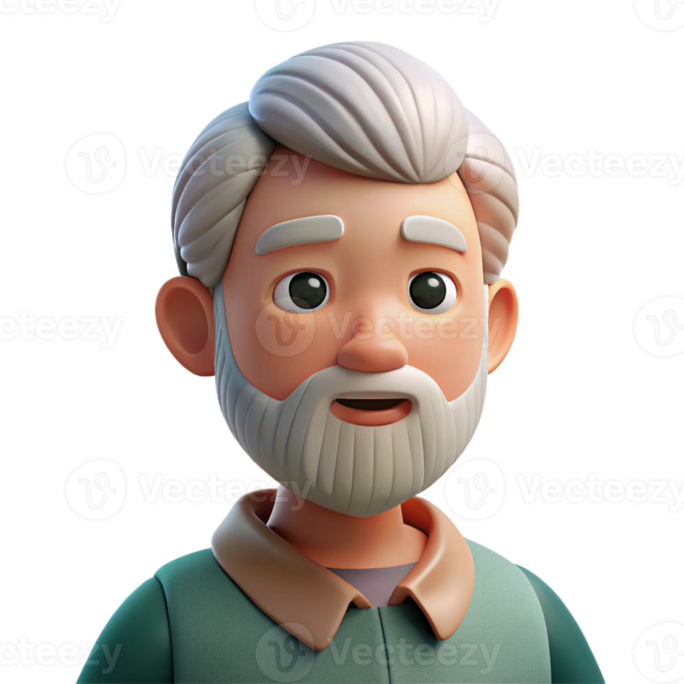 wonderful rustic Pensive elderly man with a beard, professional png