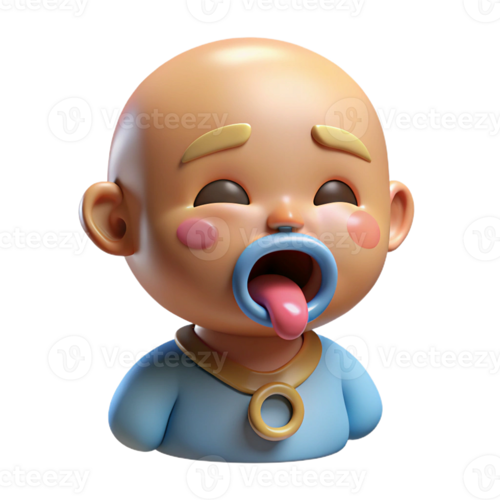 beautiful creative Crying baby with a pacifier, high resolution png
