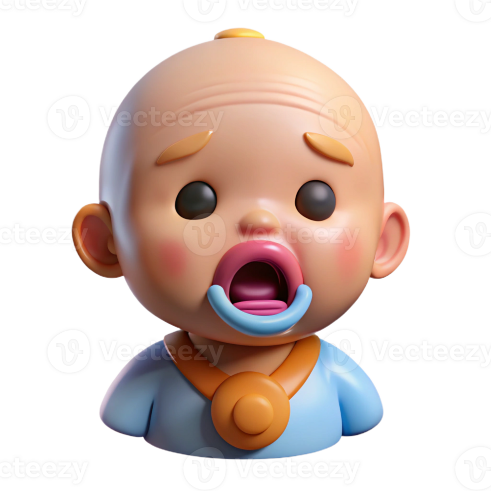 wonderful classic Crying baby with a pacifier, professional png