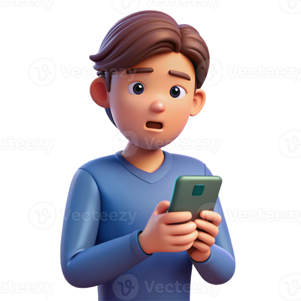 serene classic Bored teenager with a smartphone, 4K png