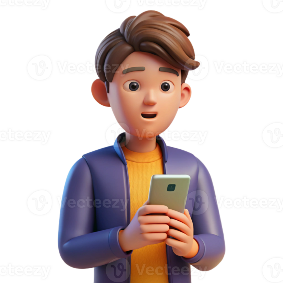 dramatic abstract Bored teenager with a smartphone, 4K png