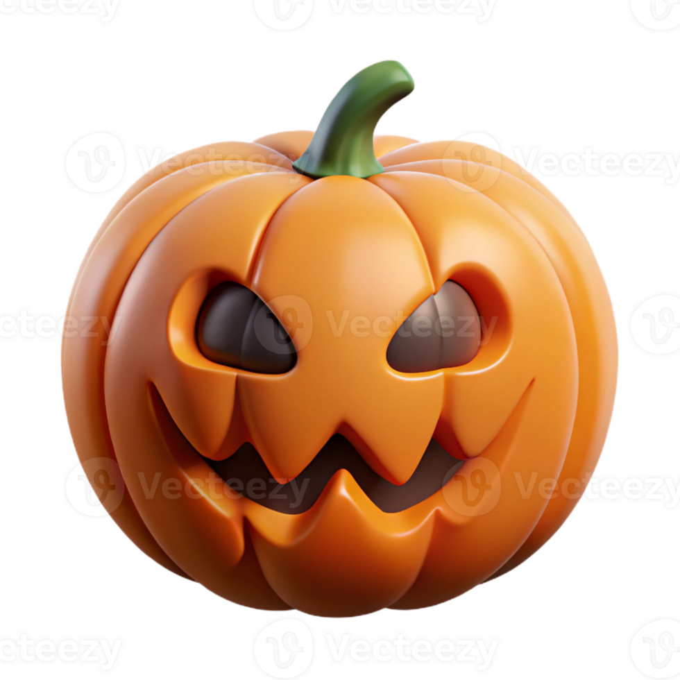 elegant classic Jack-o'-lantern with a spooky face, 4K png