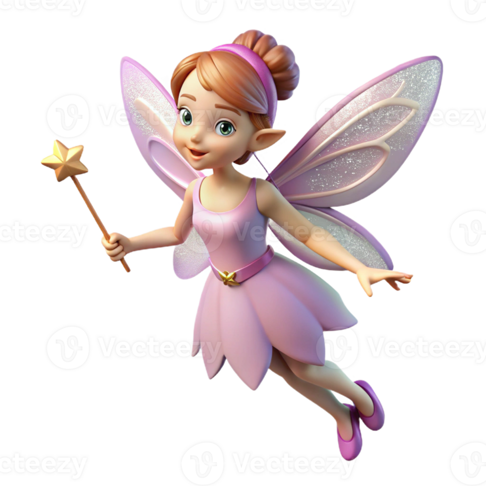dramatic minimalist A delicate fairy, holding a sparkling wand authentic png
