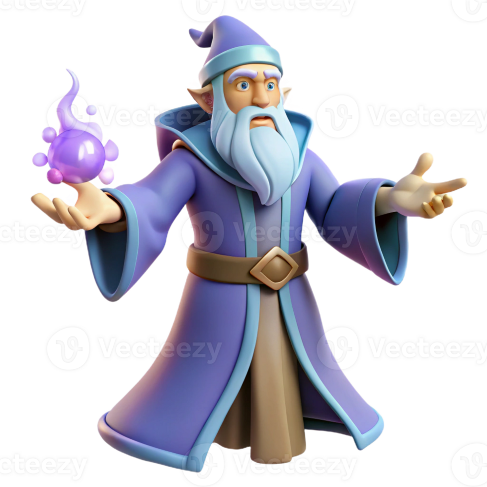 stunning rustic A powerful wizard, casting a spell with intricate hand gestures high quality png