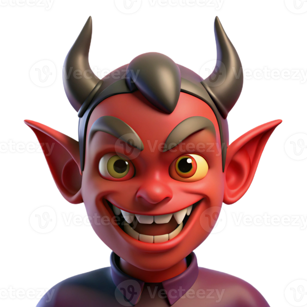 dramatic minimalist A mischievous imp, grinning wickedly 4K png