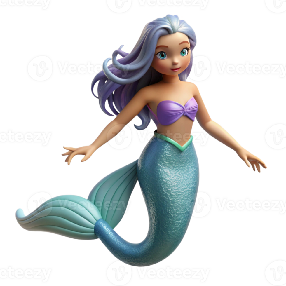 serene minimalist A graceful mermaid, with long flowing hair and a shimmering tail premium png