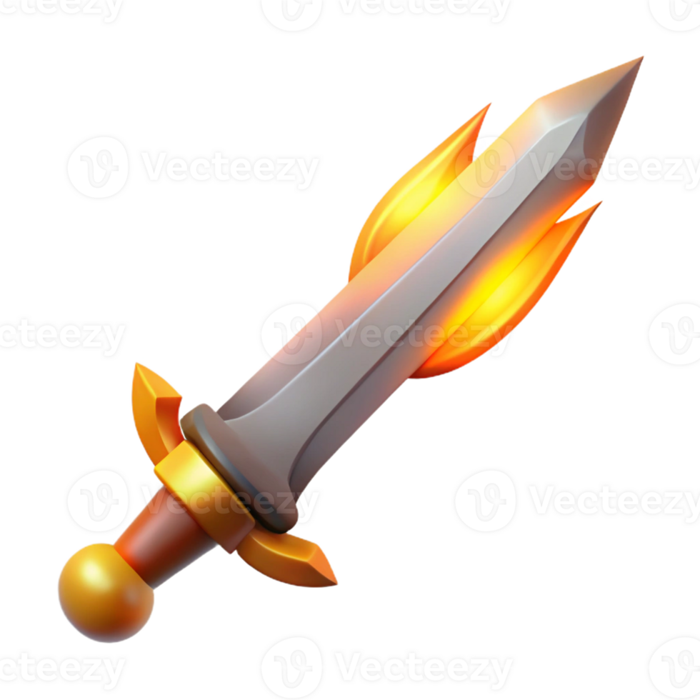stunning abstract A stylized, burning sword high quality png