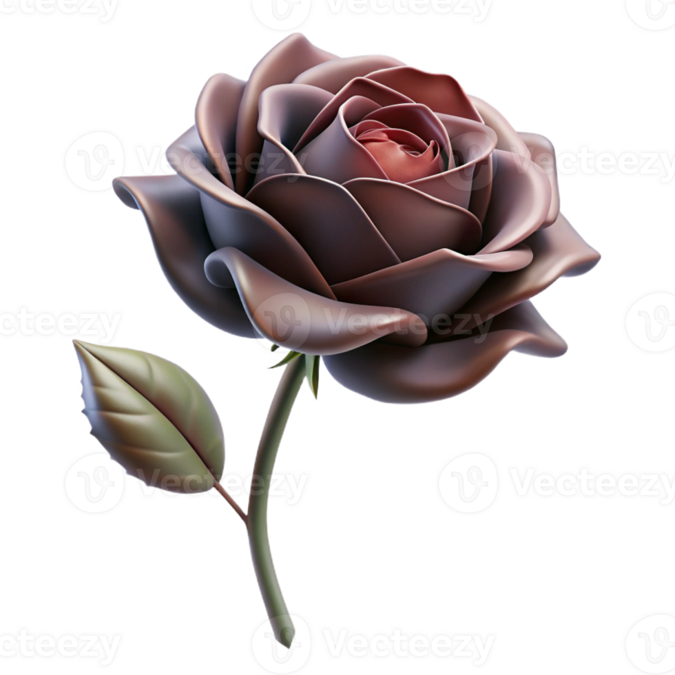 elegant modern A single, wilting rose, with blackened petals original png