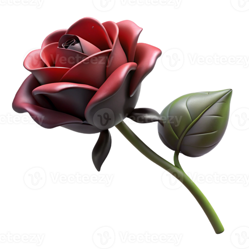 vibrant modern A single, wilting rose, with blackened petals 4K png