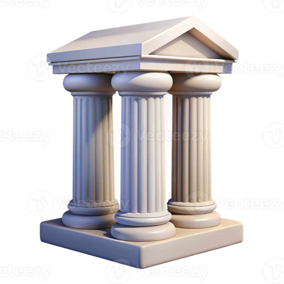 extraordinary traditional Greek temple column, ionic style, professional png