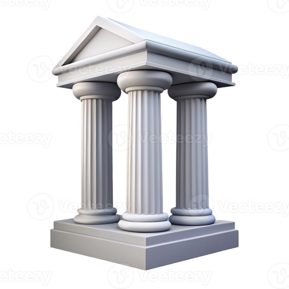 impressive modern Greek temple column, ionic style, premium png