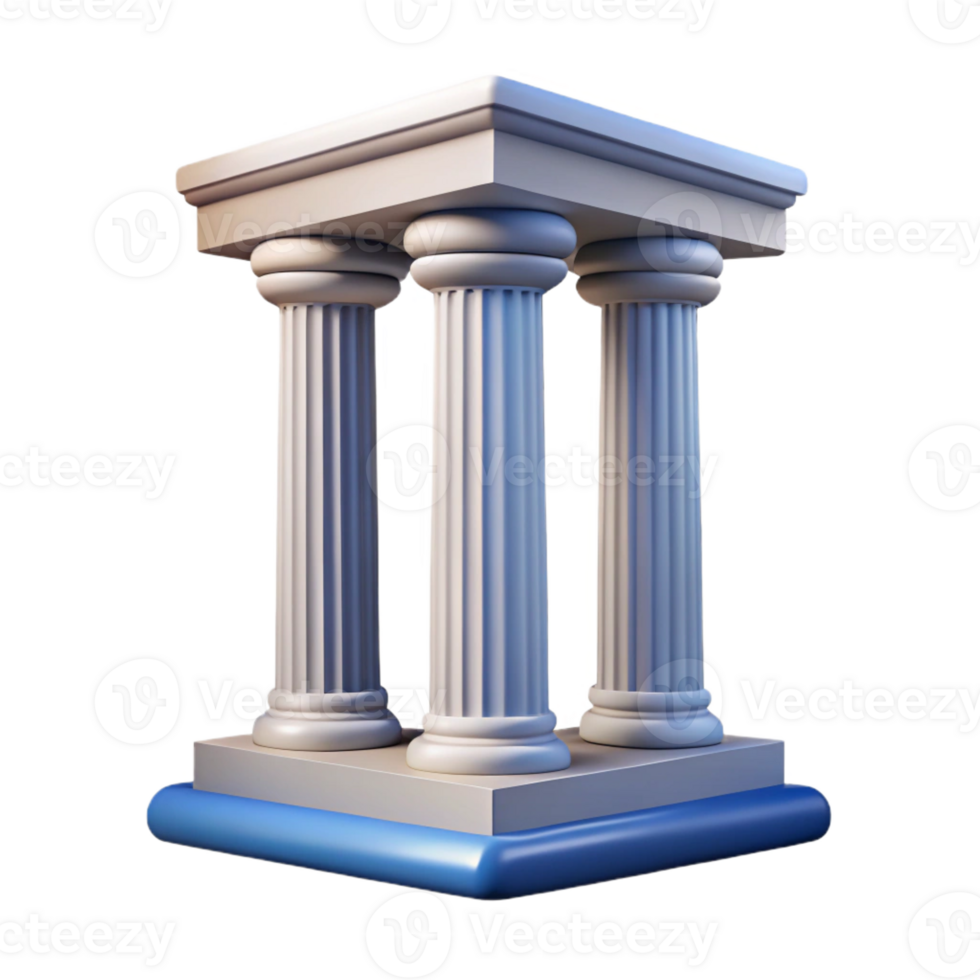extraordinary rustic Greek temple column, ionic style, detailed png