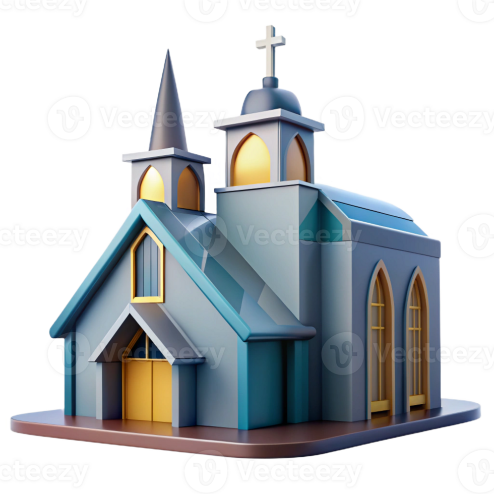 dramatic creative Modern church building, abstract design, original png
