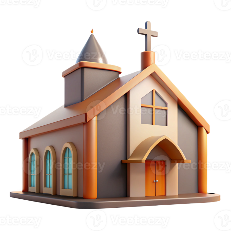 elegant rustic Modern church building, abstract design, high resolution png