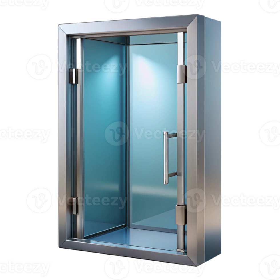 elegant traditional Modern door, glass and metal, premium png