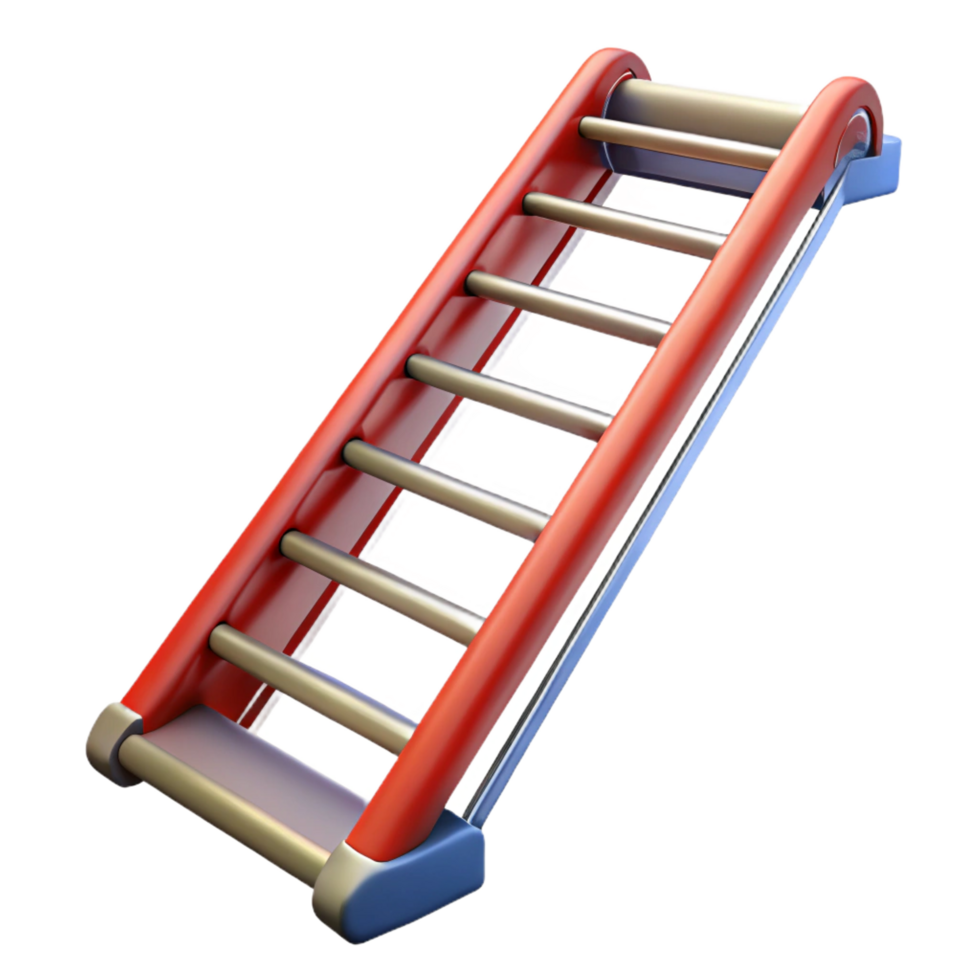 vibrant minimalist Fire escape ladder, metal construction, 4K png