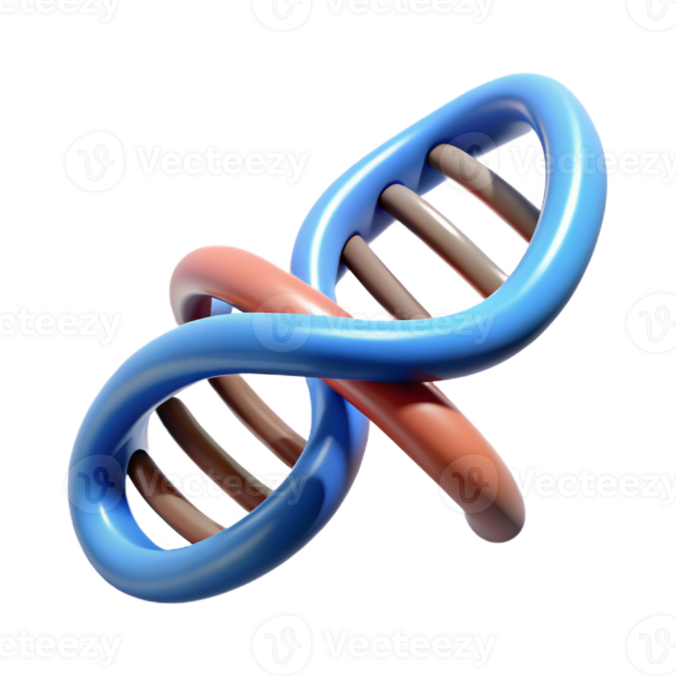 serene contemporary A DNA double helix twisting in a dynamic pose high resolution png