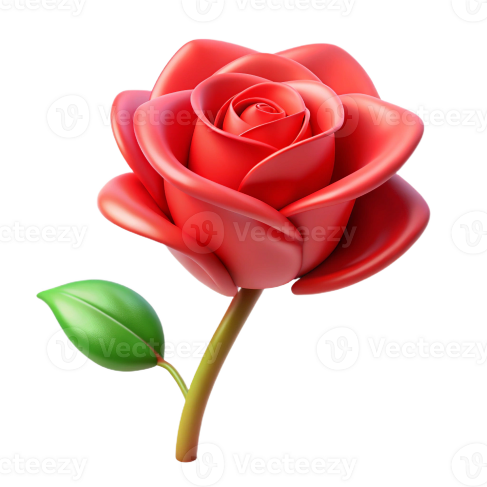 stunning creative A single, red rose, stylized and abstract high resolution png