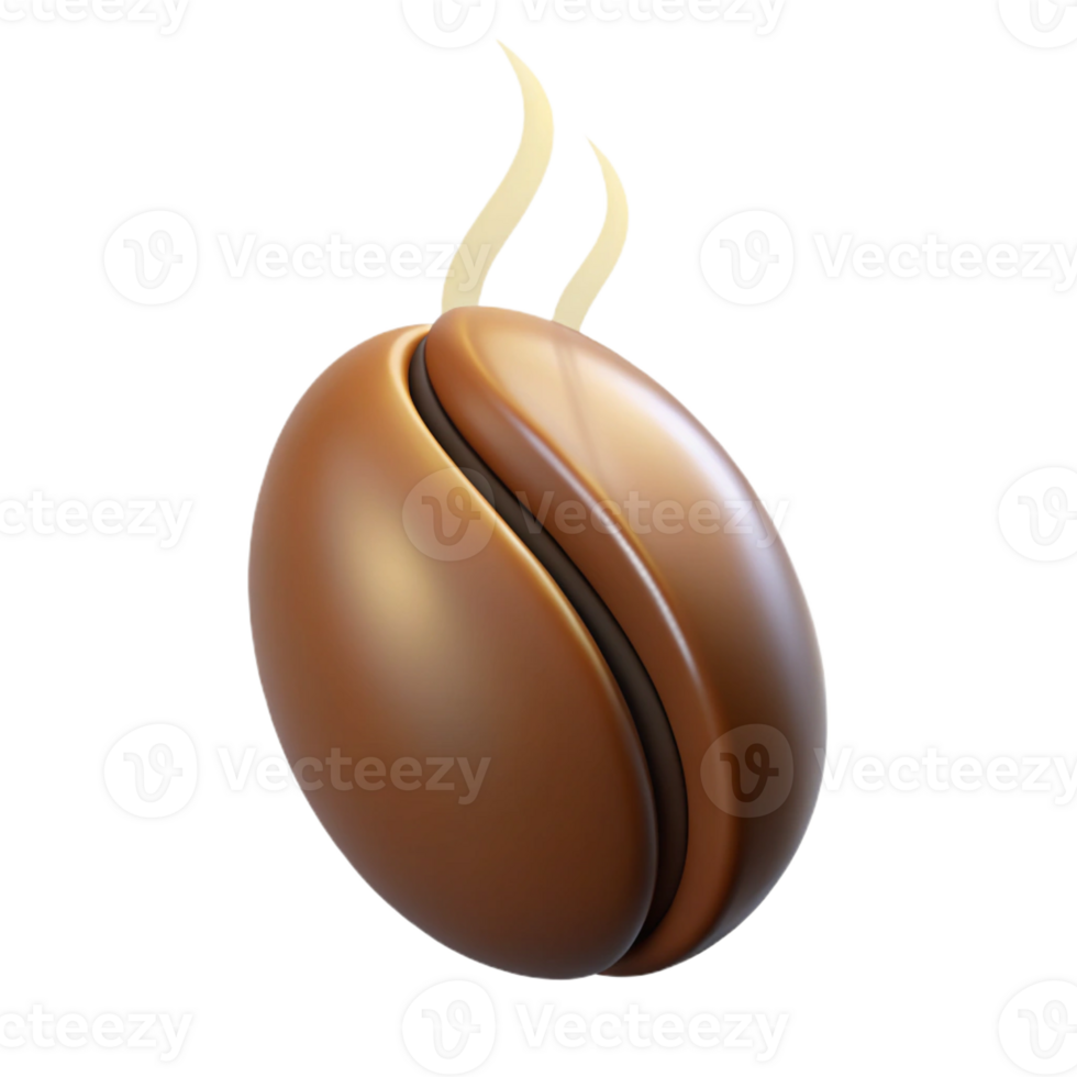 extraordinary minimalist A single, stylized coffee bean with steam rising genuine png