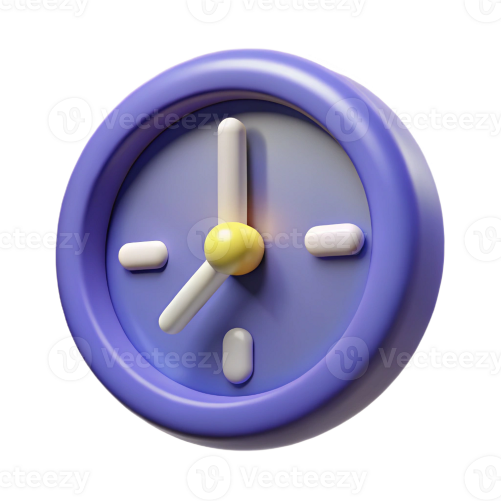 vibrant minimalist A single, stylized clock with distorted time high resolution png