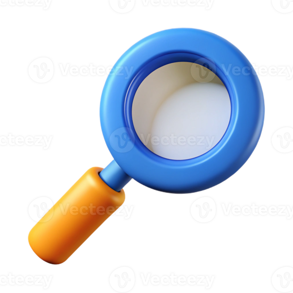 elegant rustic A single, stylized magnifying glass icon detailed png