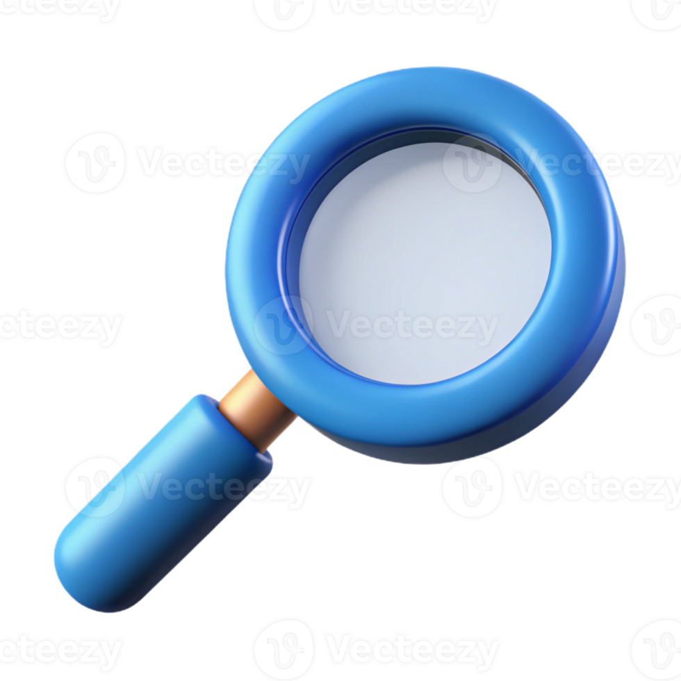 elegant abstract A single, stylized magnifying glass icon authentic png