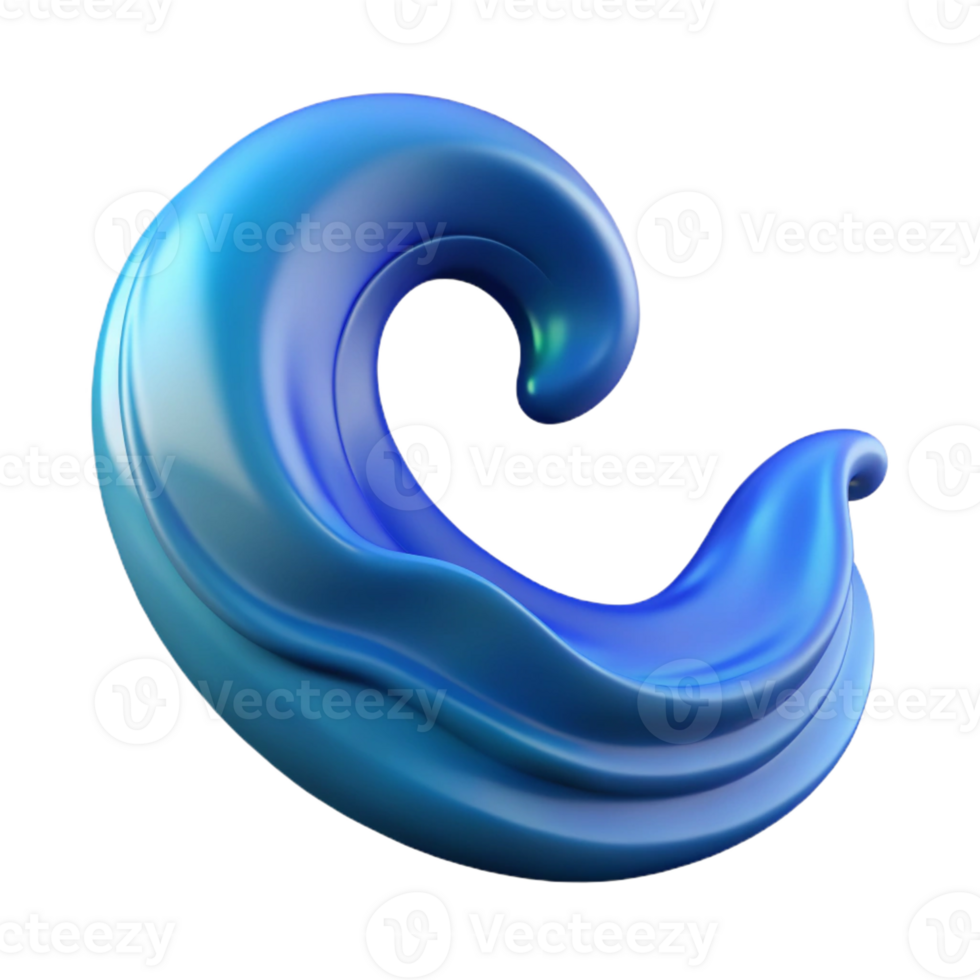 vibrant classic A single, stylized wave high resolution png