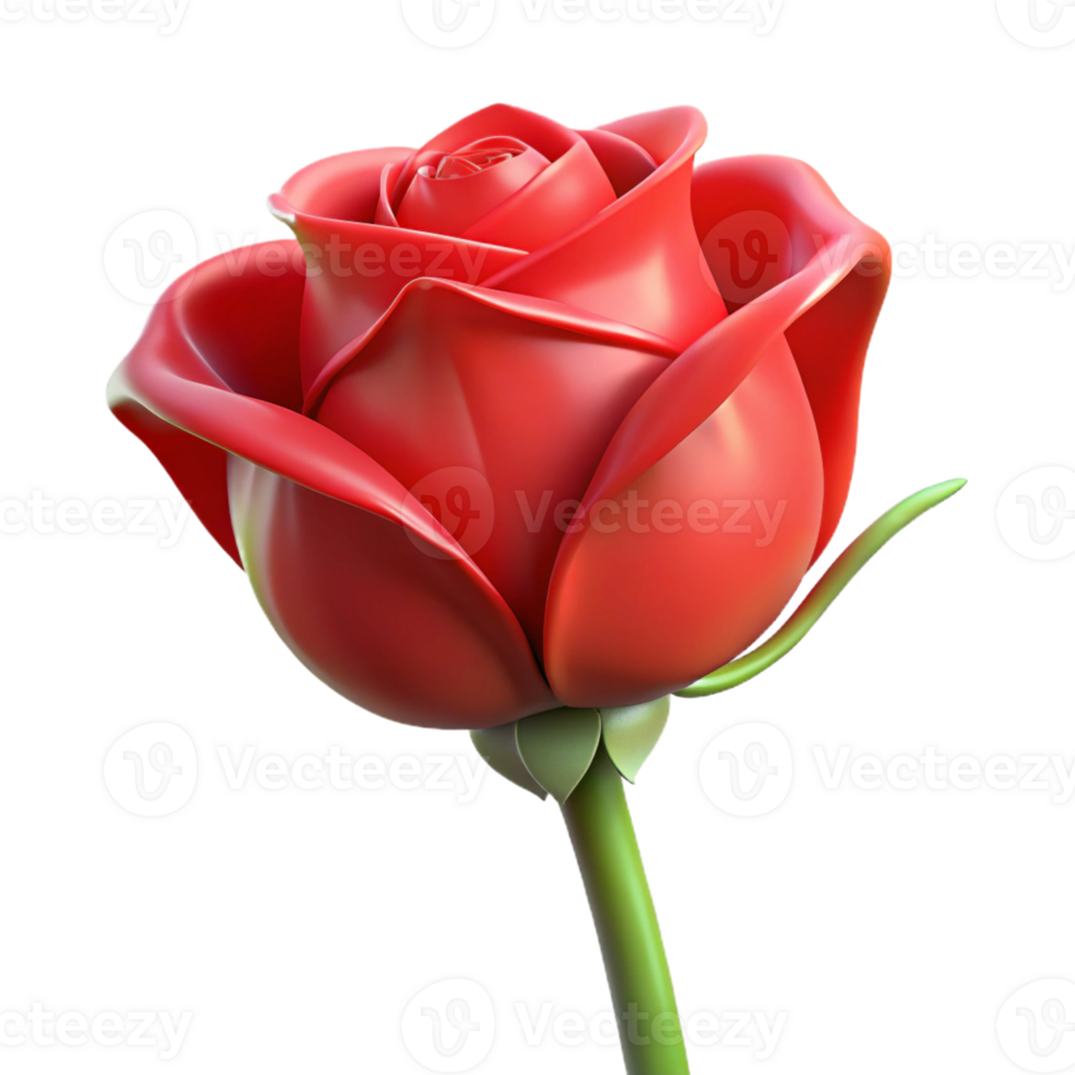 stunning minimalist Single red rose bud genuine png