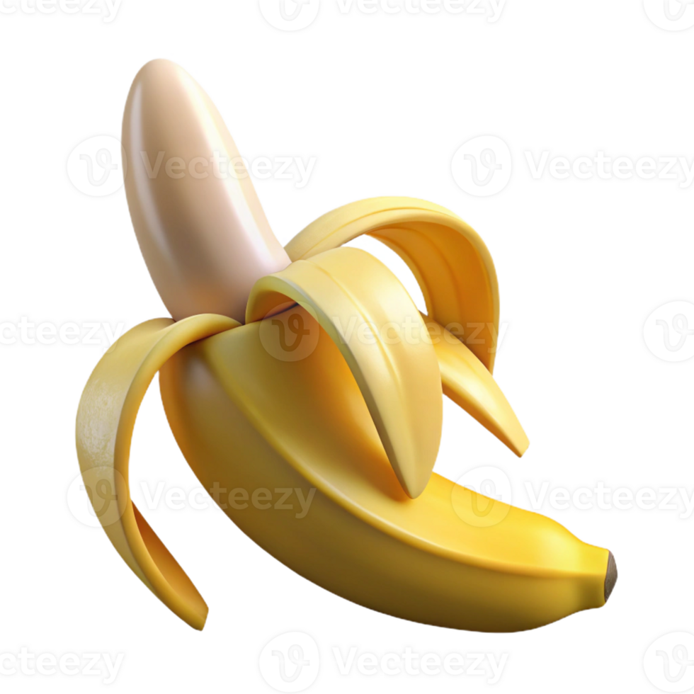 elegant contemporary Ripe banana peel partially open detailed png