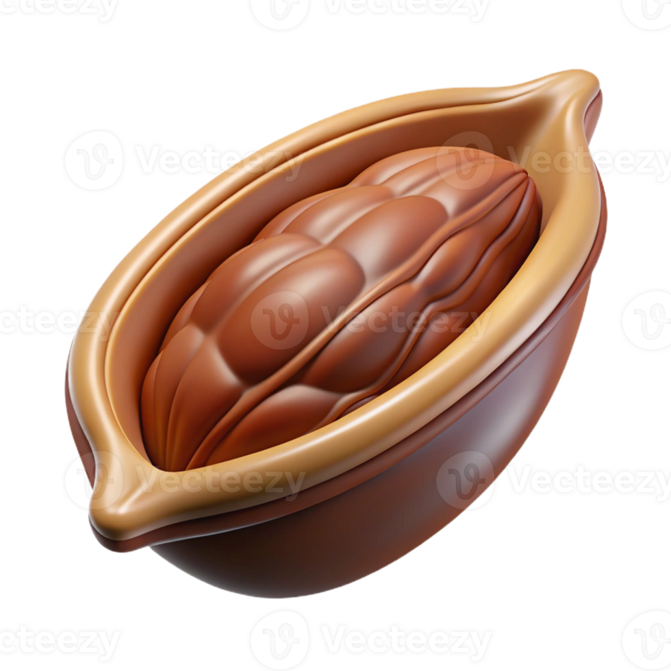 elegant minimalist Cocoa pod, opened 4K png