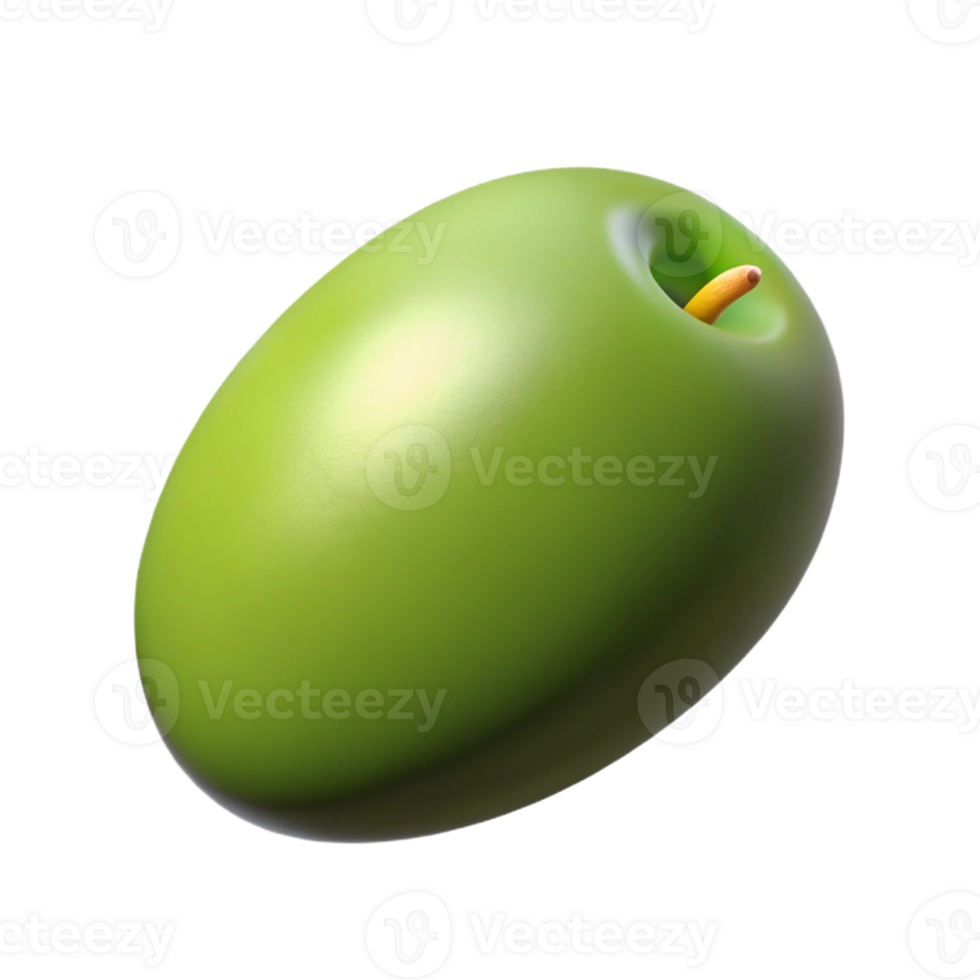 vibrant traditional Single green olive premium png