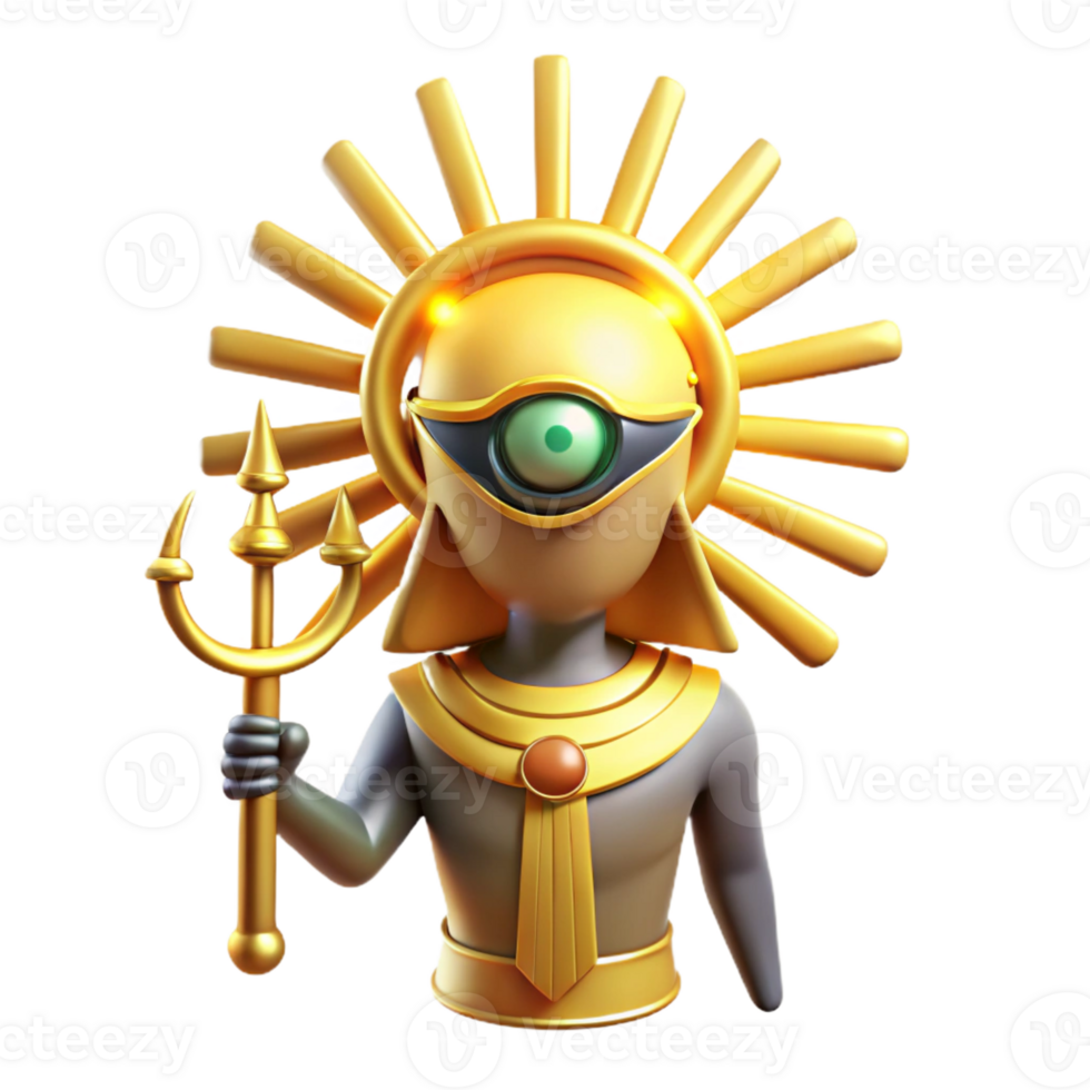 stunning classic Ra, sun god, Egyptian mythology, radiating light 4K png