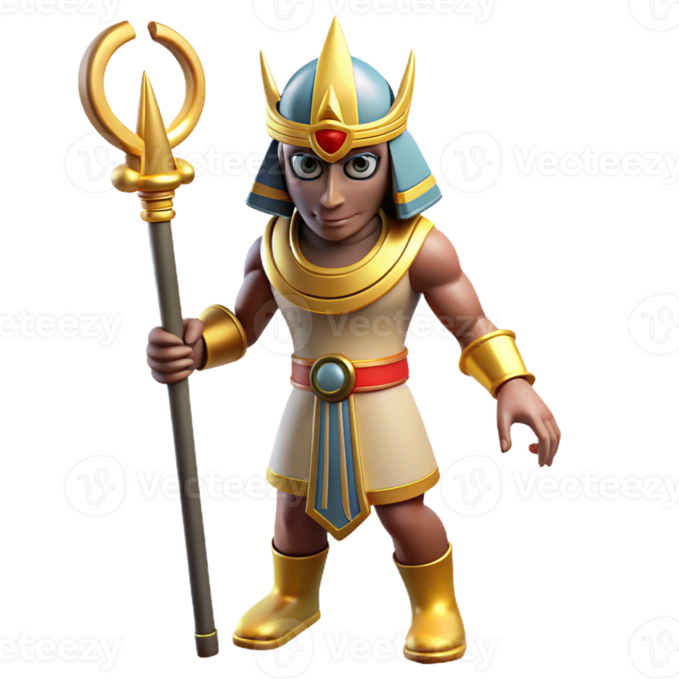 vibrant abstract Osiris, god of the underworld, Egyptian mythology, holding crook and flail exclusive png