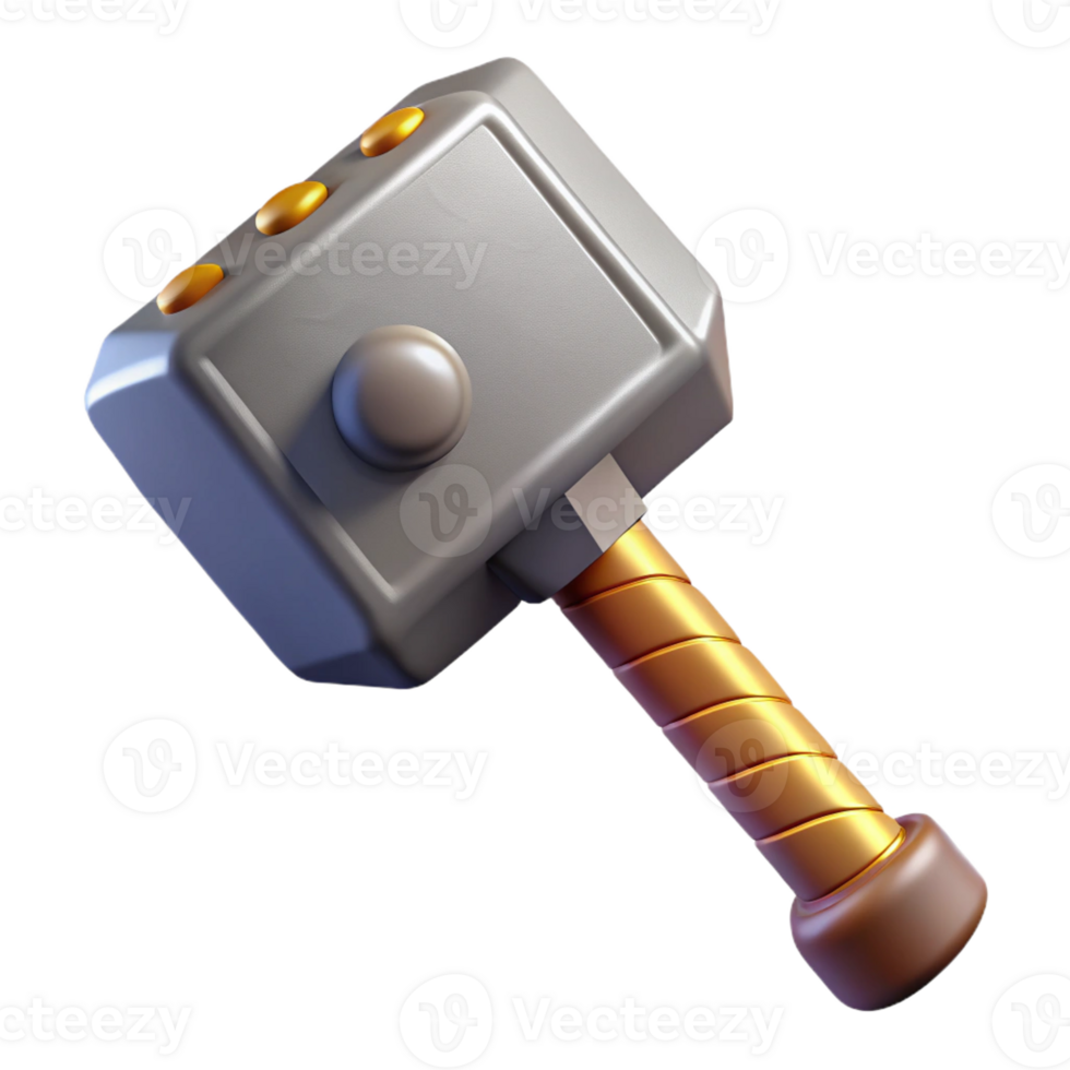 magnificent creative Thor's Hammer, Mjolnir, Norse mythology, powerful weapon detailed png