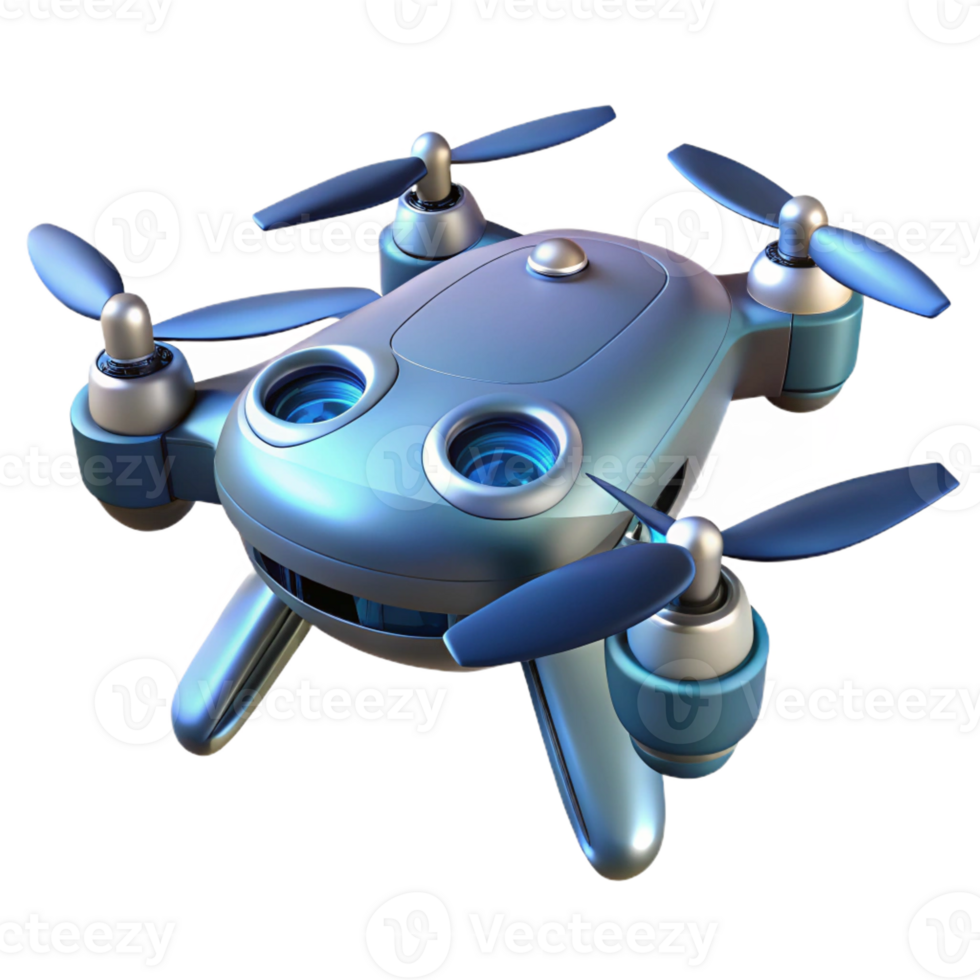 extraordinary rustic Futuristic drone, sleek design, multiple rotors authentic png