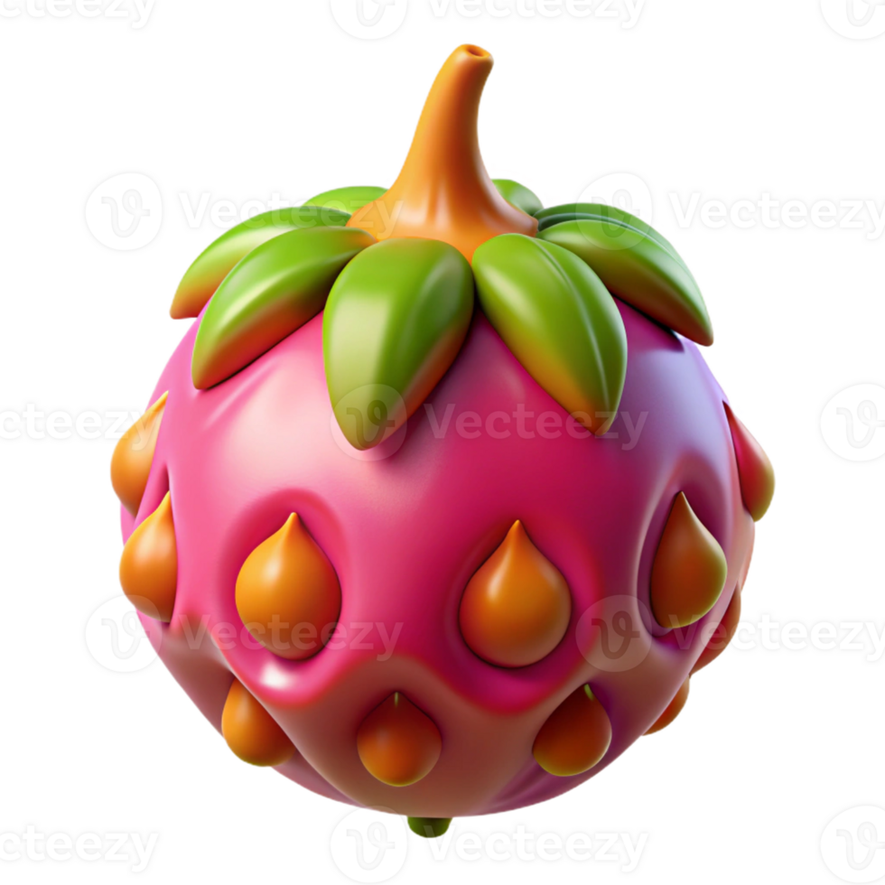 beautiful traditional Alien fruit, unusual shape, vibrant colors high resolution png