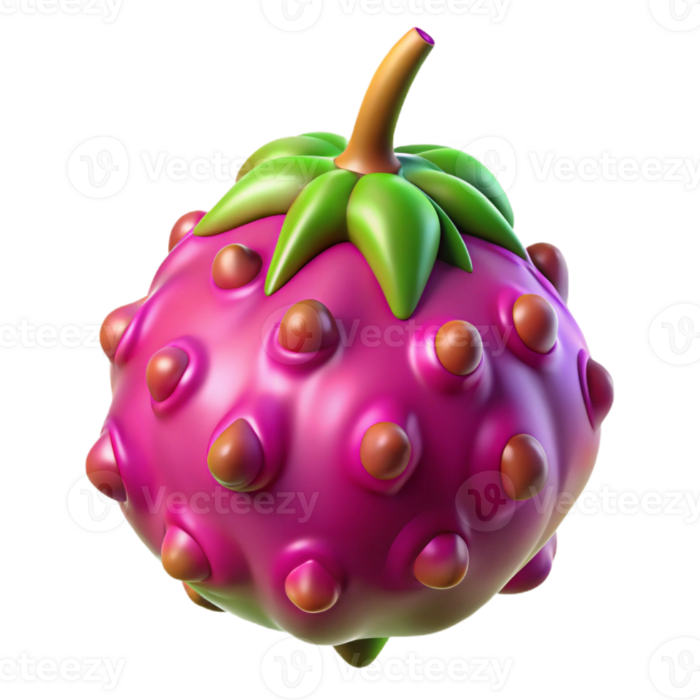 wonderful vintage Alien fruit, unusual shape, vibrant colors authentic png