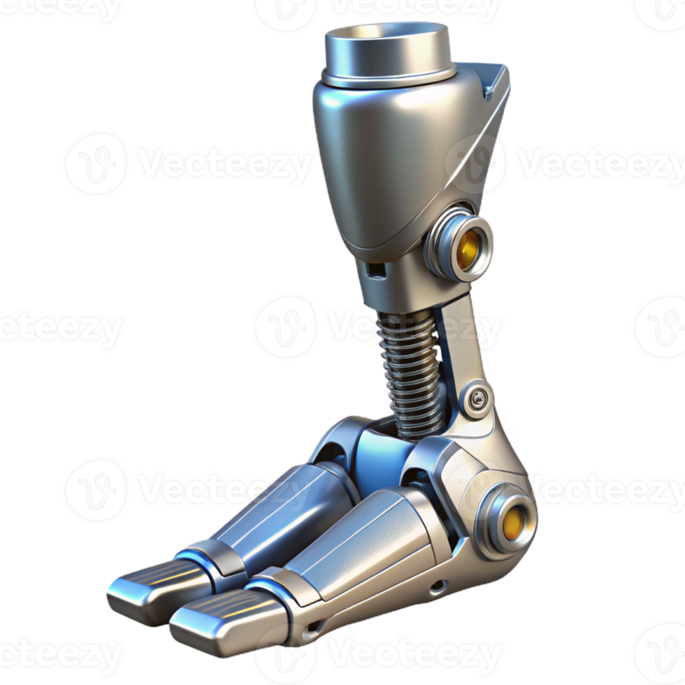 magnificent vintage Robot foot, metallic, articulated joints original png