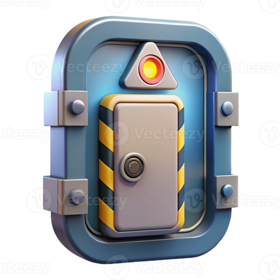 serene artistic Spaceship door, airtight seal, warning lights premium png