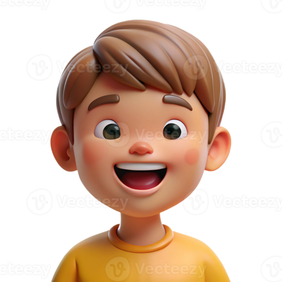 vibrant contemporary Happy child with a bright smile, detailed png