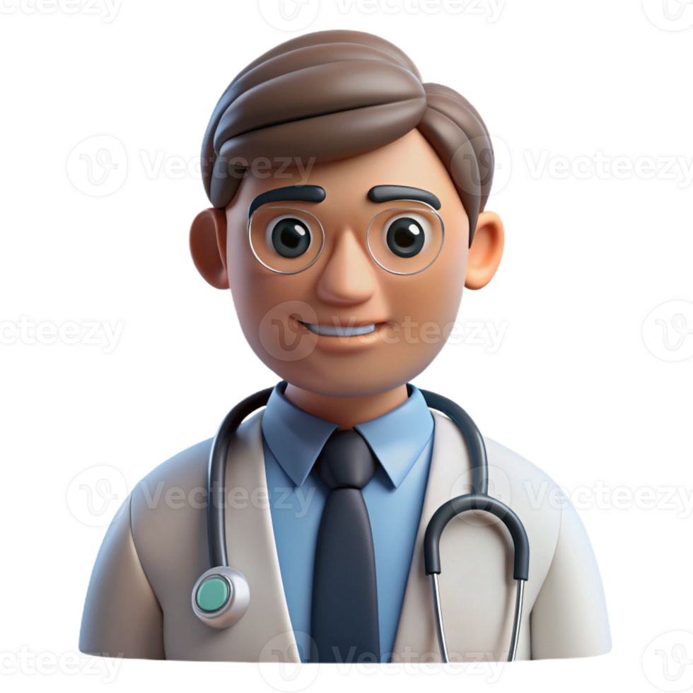 beautiful classic Doctor wearing a stethoscope, high quality png