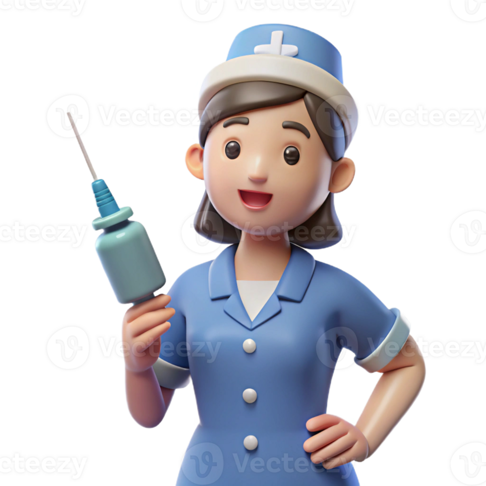 wonderful artistic Nurse with a syringe, high resolution png
