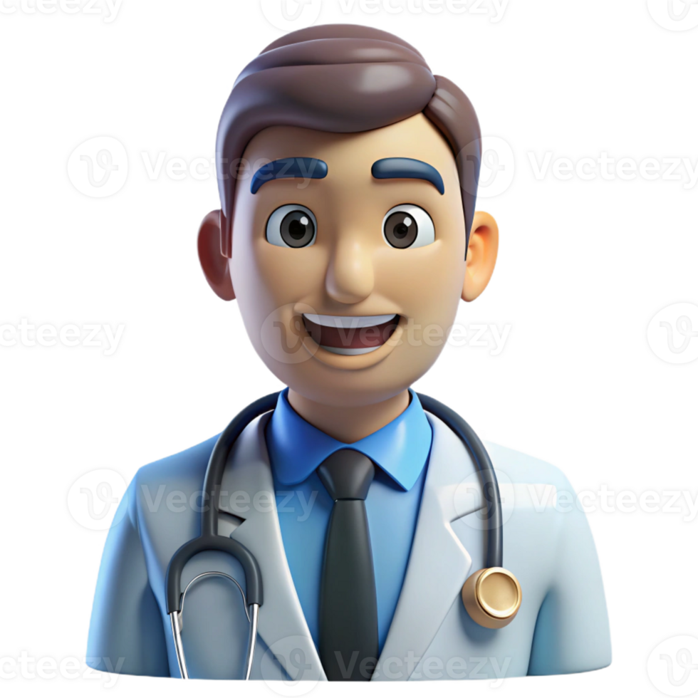 dramatic contemporary Doctor wearing a stethoscope, high resolution png