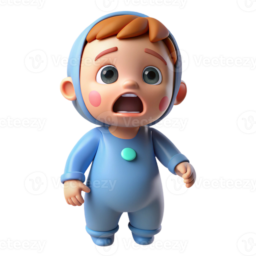 impressive minimalist Crying toddler in a onesie, premium png