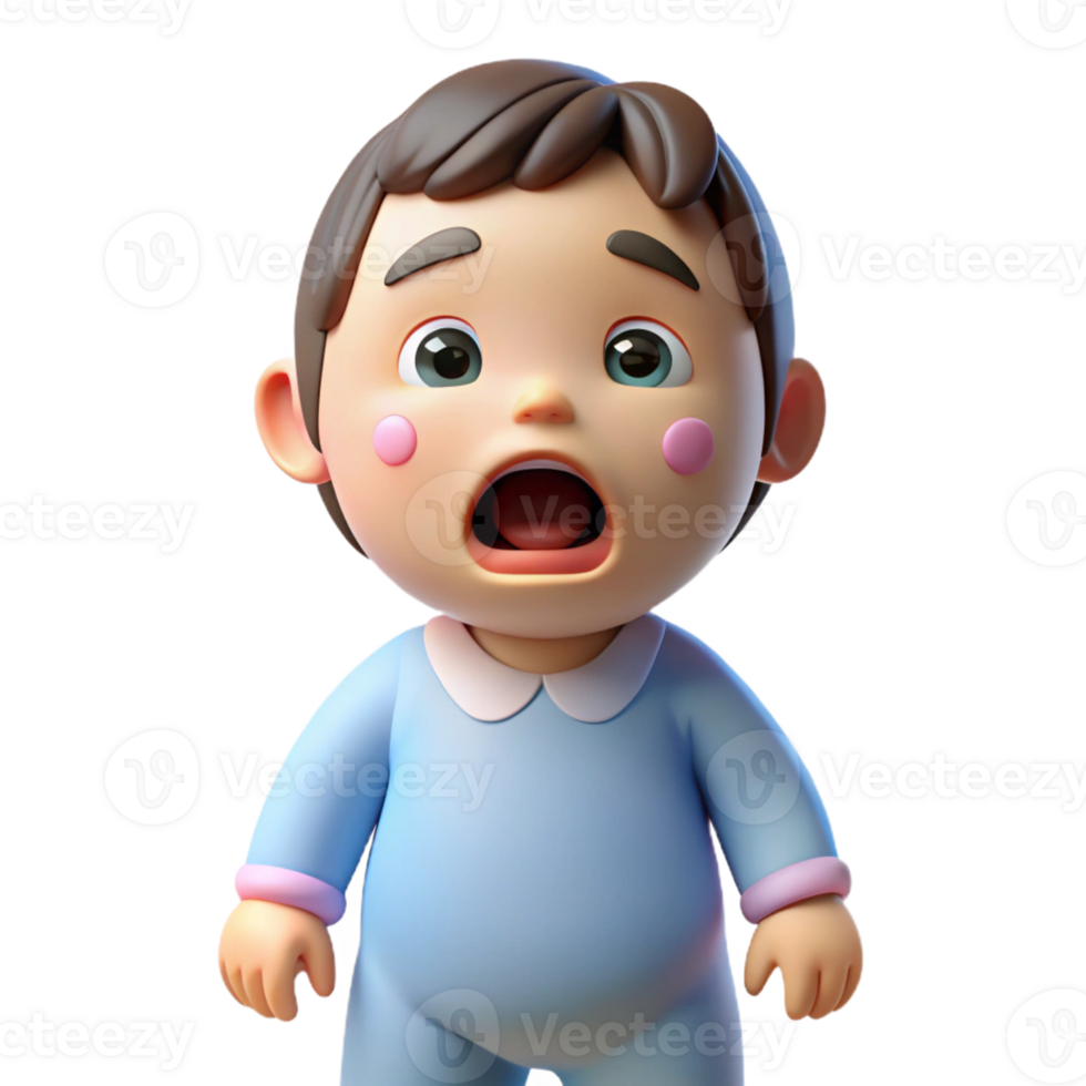 wonderful artistic Crying toddler in a onesie, high quality png