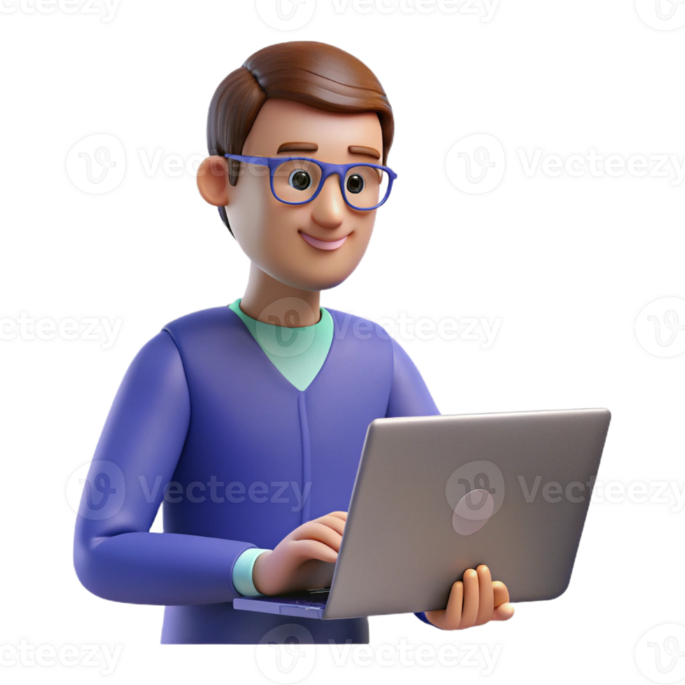 stunning rustic Writer typing on a laptop, detailed png